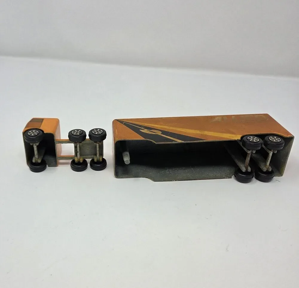 Vintage‎ Ralstoy Allied Van Lines Semi Truck Trailer Metal Toy 9” USA